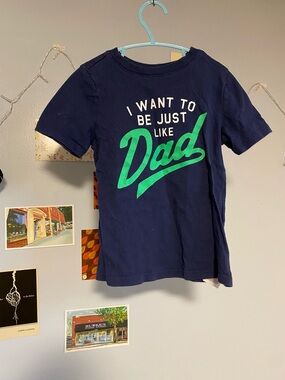 Old Navy Navy Short Sleeve Tee with Bright Green 'Dad' Graphic